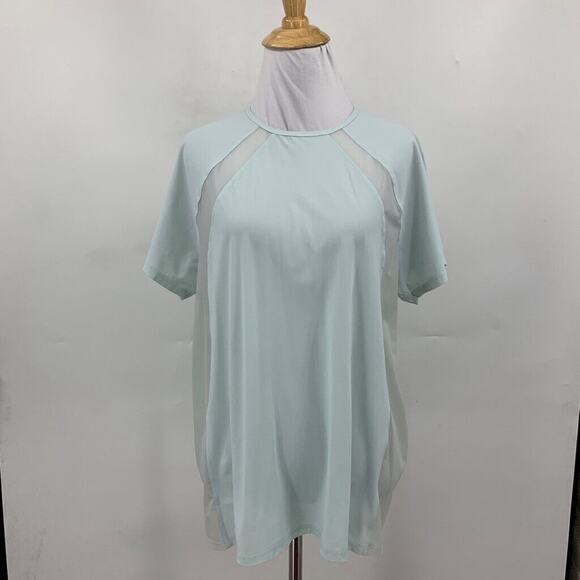 Athleta T Shirt Womens M Medium Sky Ultimate Hybrid Short Sleeve Mesh Panels - Picture 2 of 12